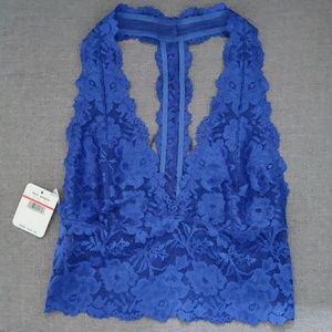FREE PEOPLE lace halter bra XS NWT